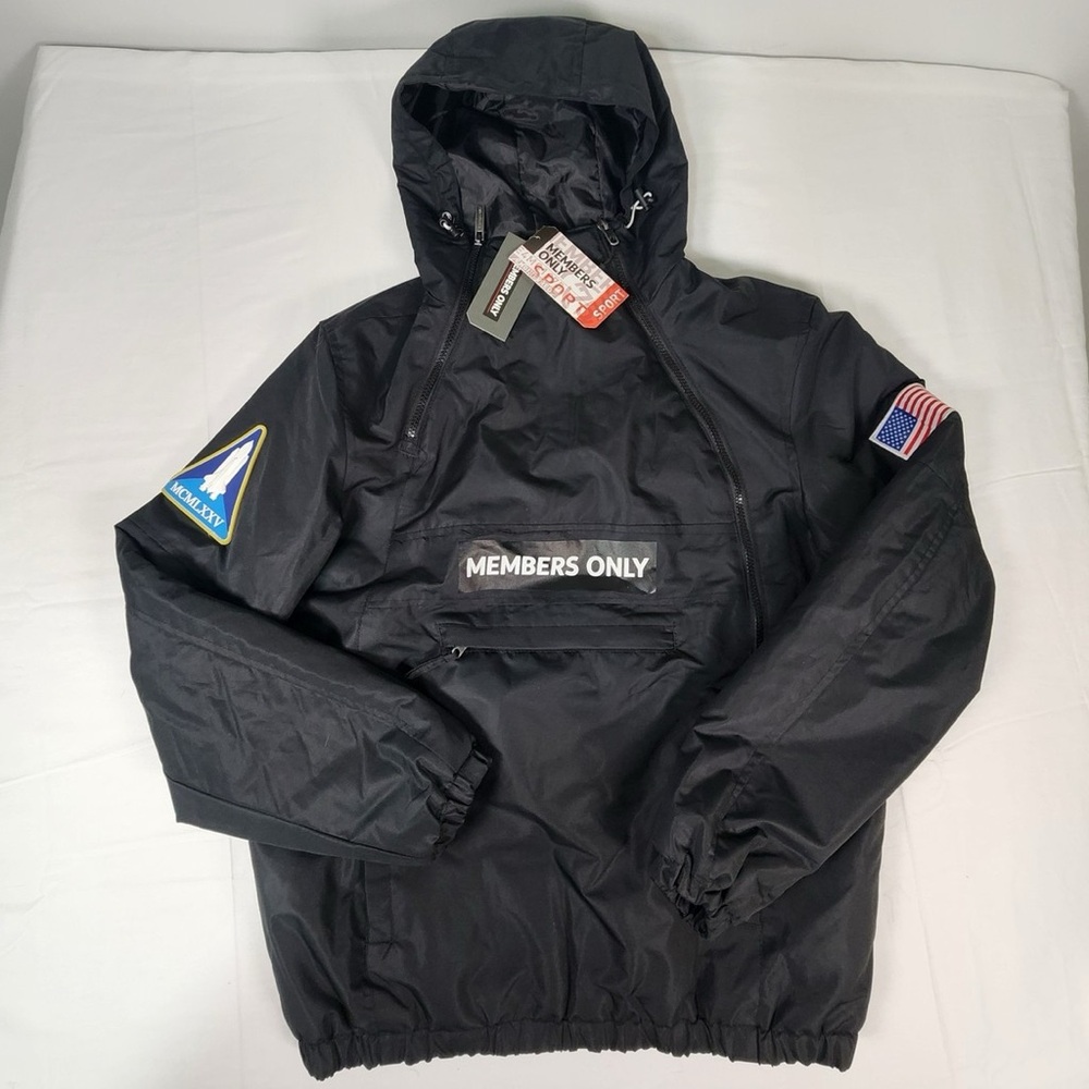 Members Only x NASA Black Anorak Jacket Men’s Size M - Picture 2 of 7